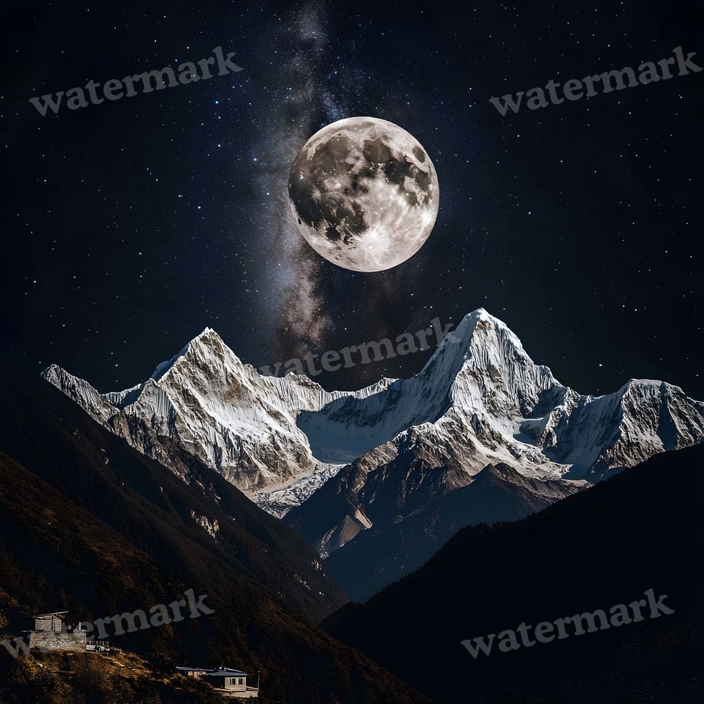 Celestial Moonlit digital photo backdrop for photo editing, preview 12