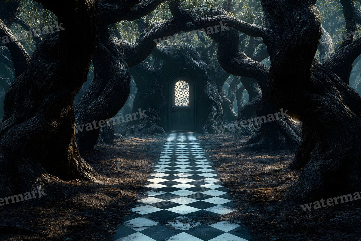 Checkered Garden Path Backdrop Images