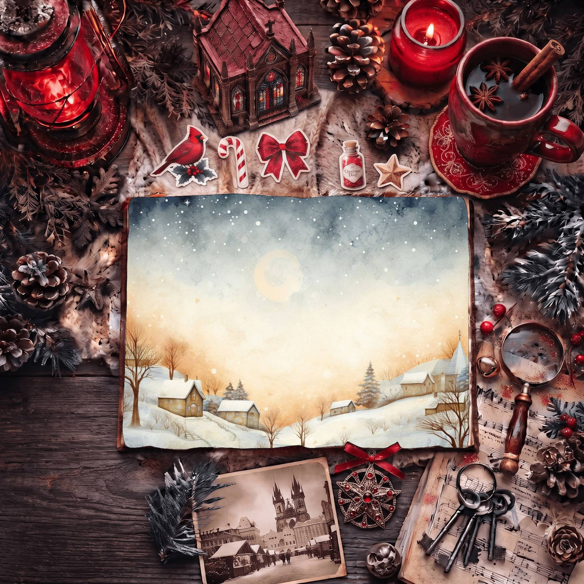 Christmas Village Digital Papers