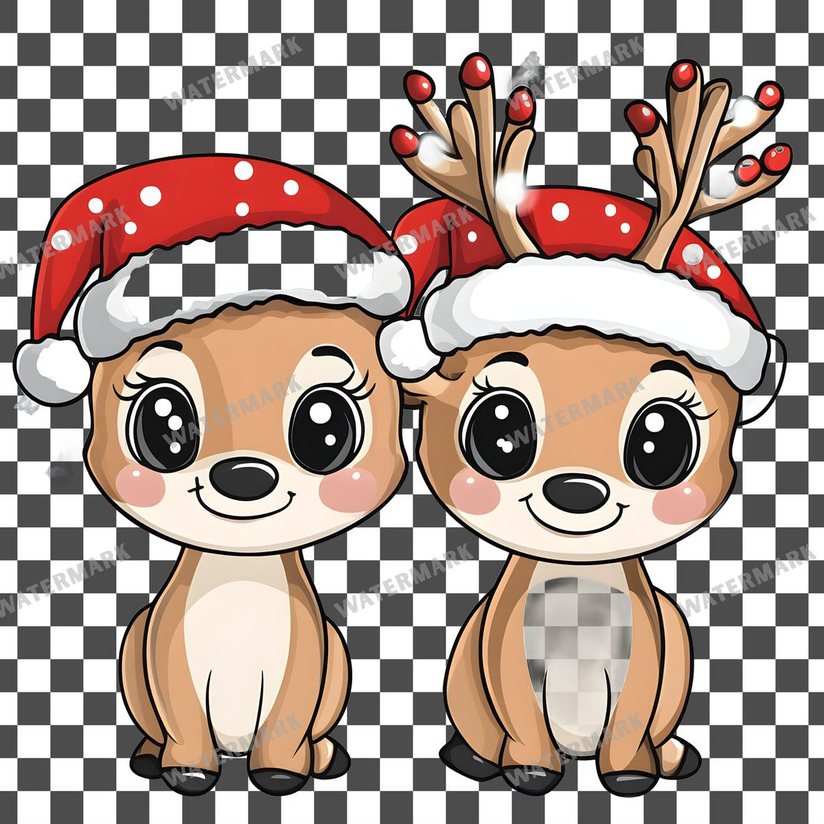 Christmas Kawaii Style Clipart Pngs