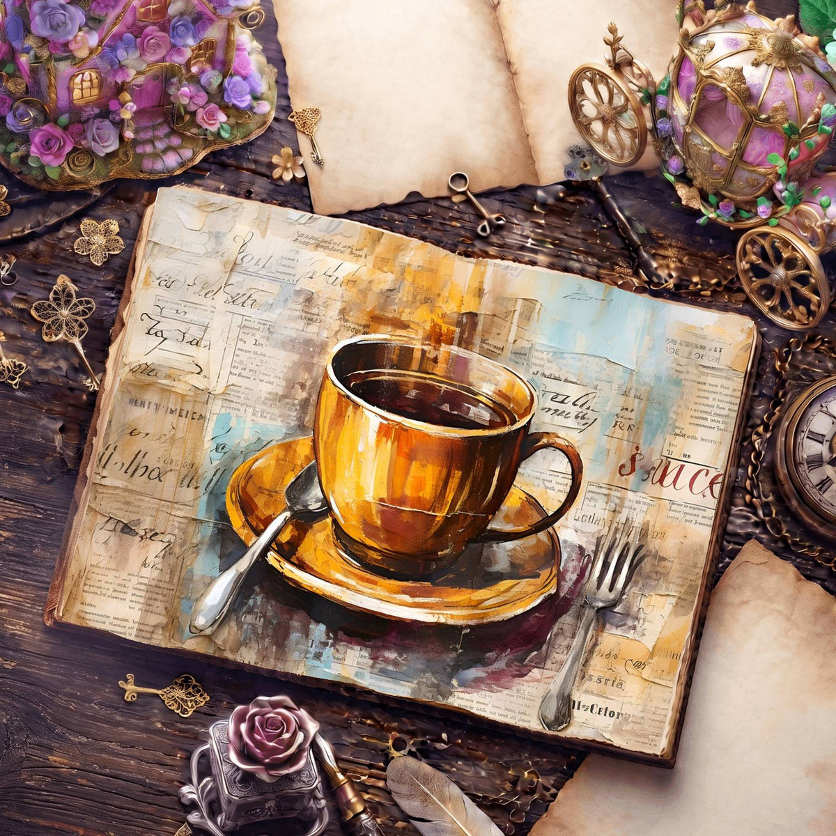 Coffee Cups Digital Papers