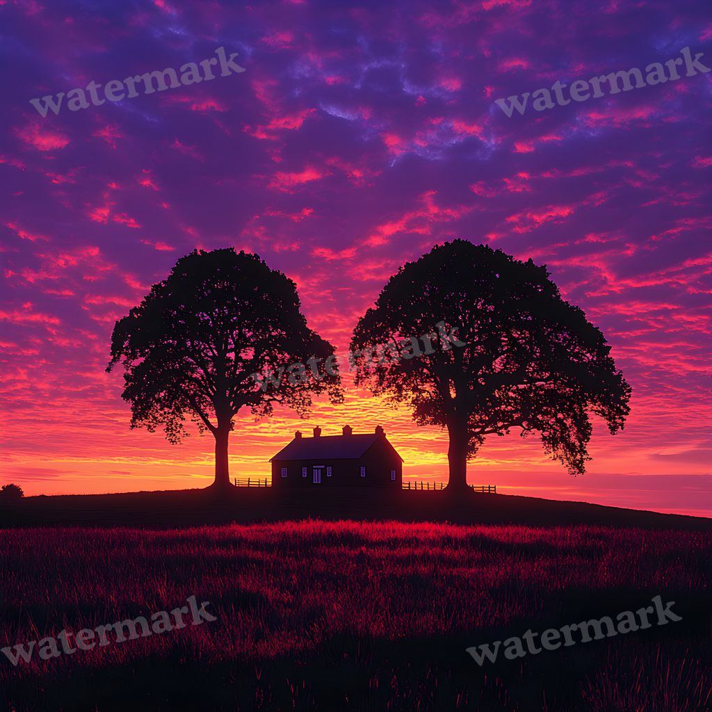 Countryside Silhouette Backdrop Images