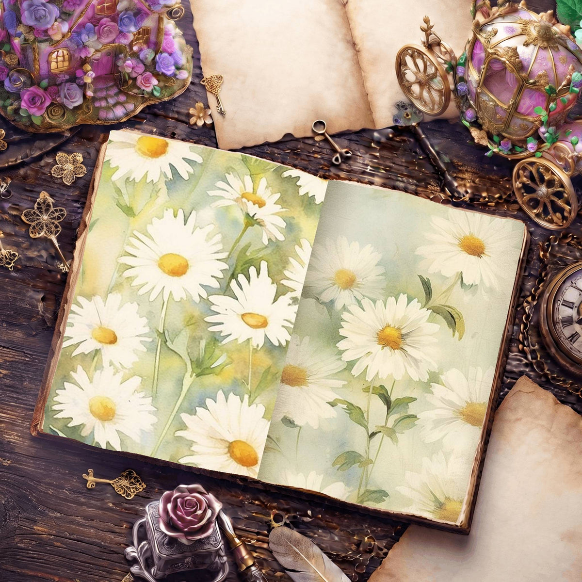 Daisies Digital Papers