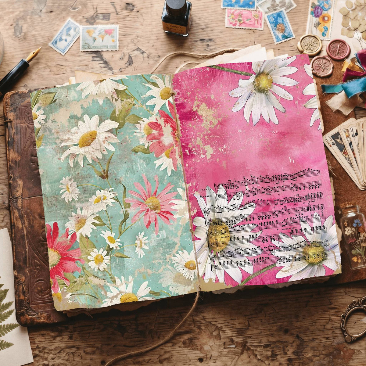 Daisy Flowers Digital Papers