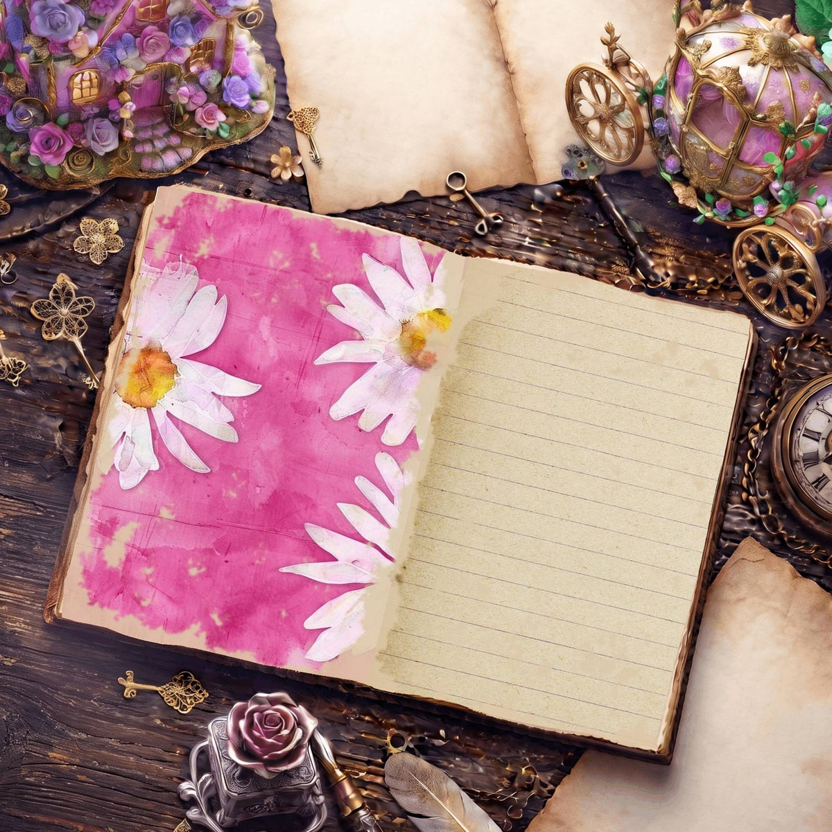 Daisy Flowers Digital Papers