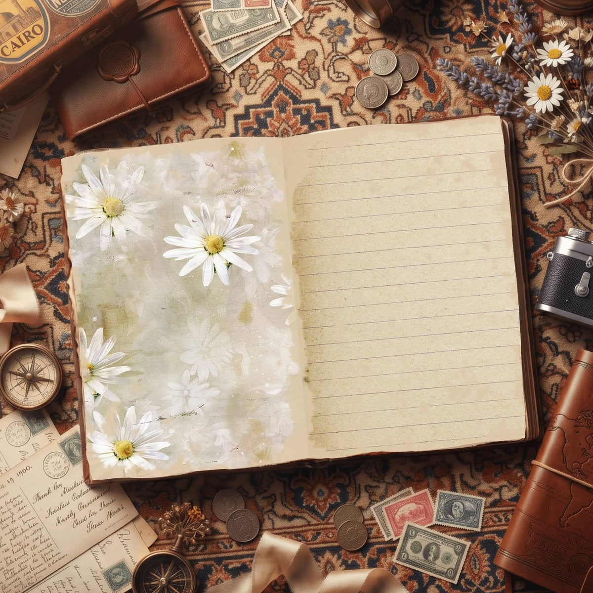 Daisy Flowers Digital Papers