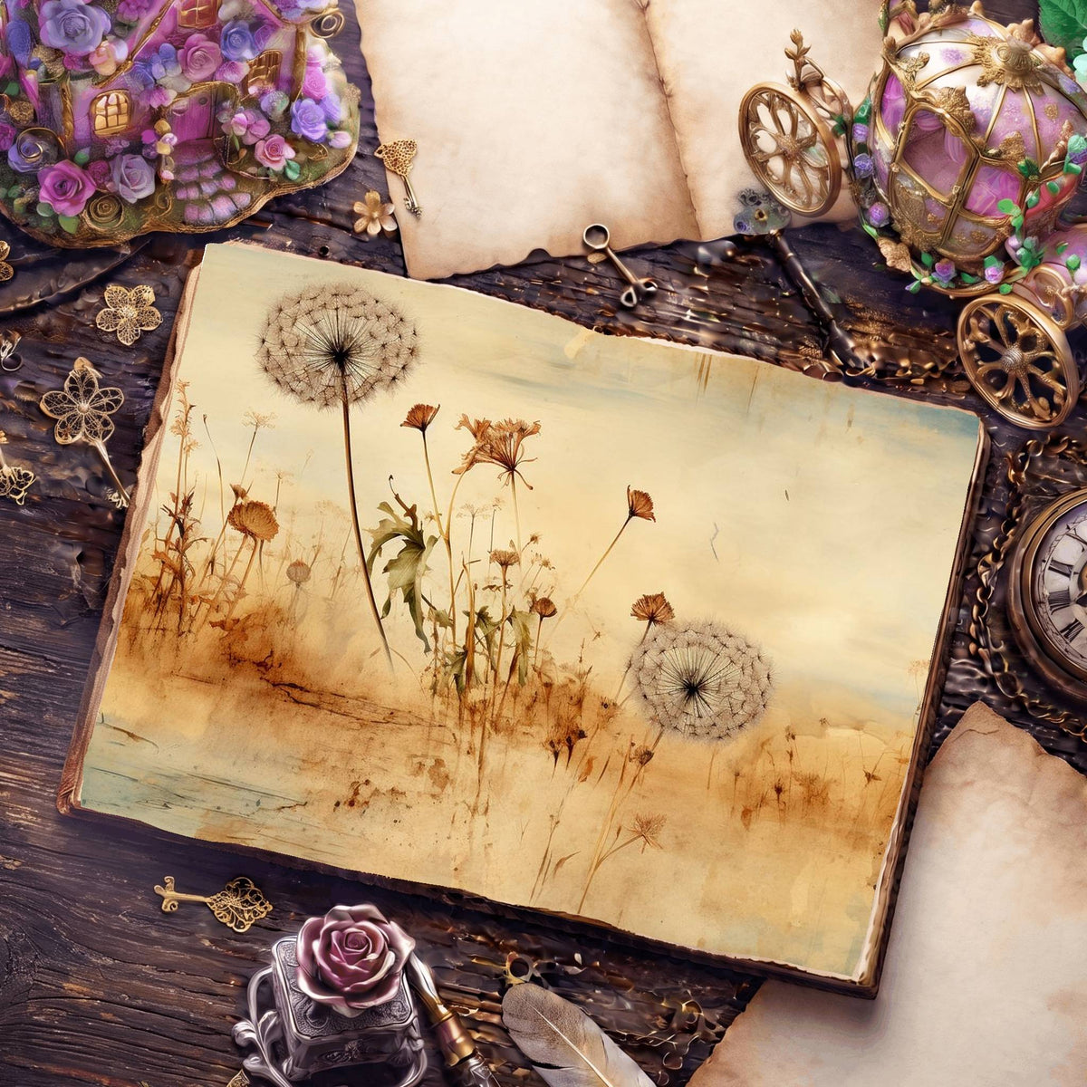 Dandelions Digital Papers