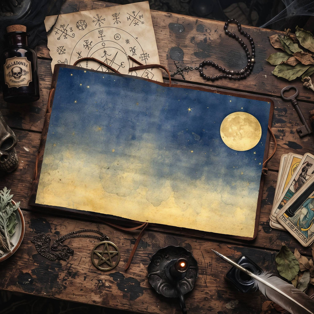 Dark Night Moon Digital Papers