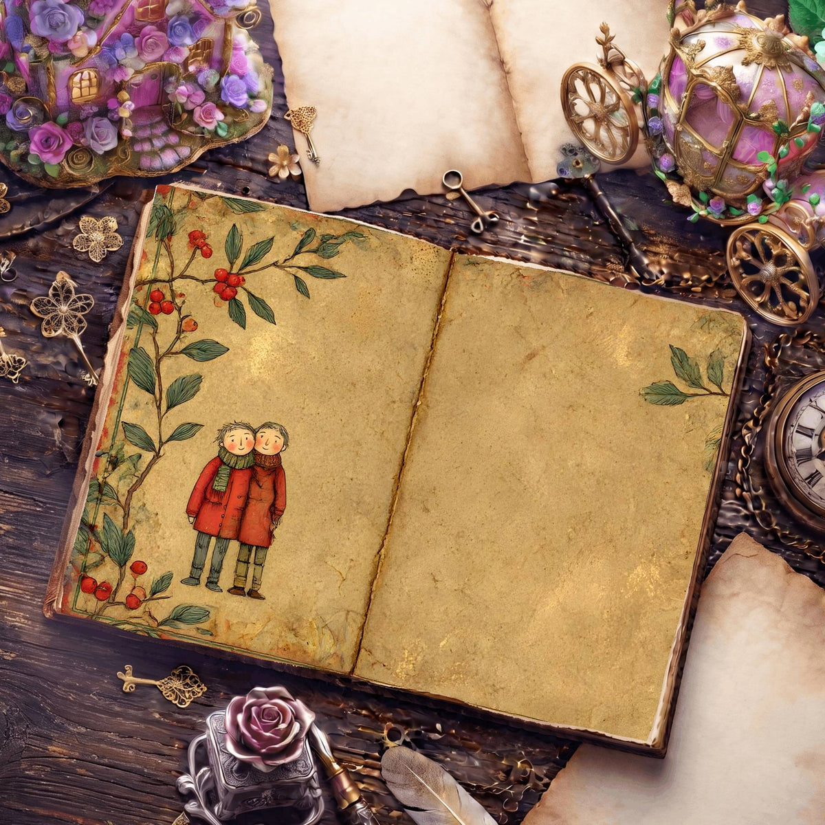 Earthy Colors Christmas Digital Papers