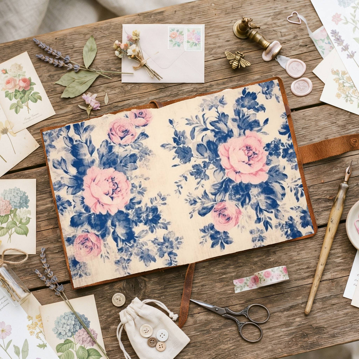 Faded Pink Roses Digital Papers
