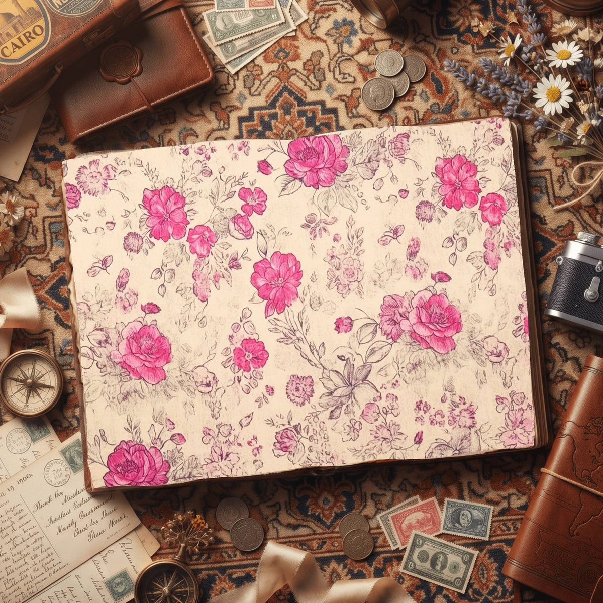 Faded Rose Digital Papers