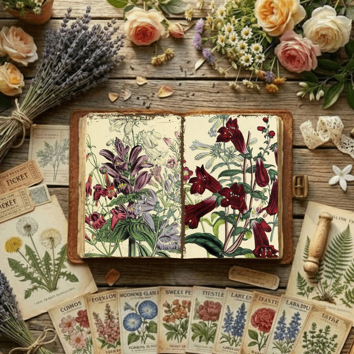 Floral Illustrations Digital Papers