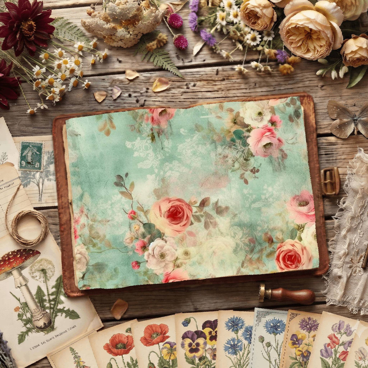 Floral Shabby Digital Papers