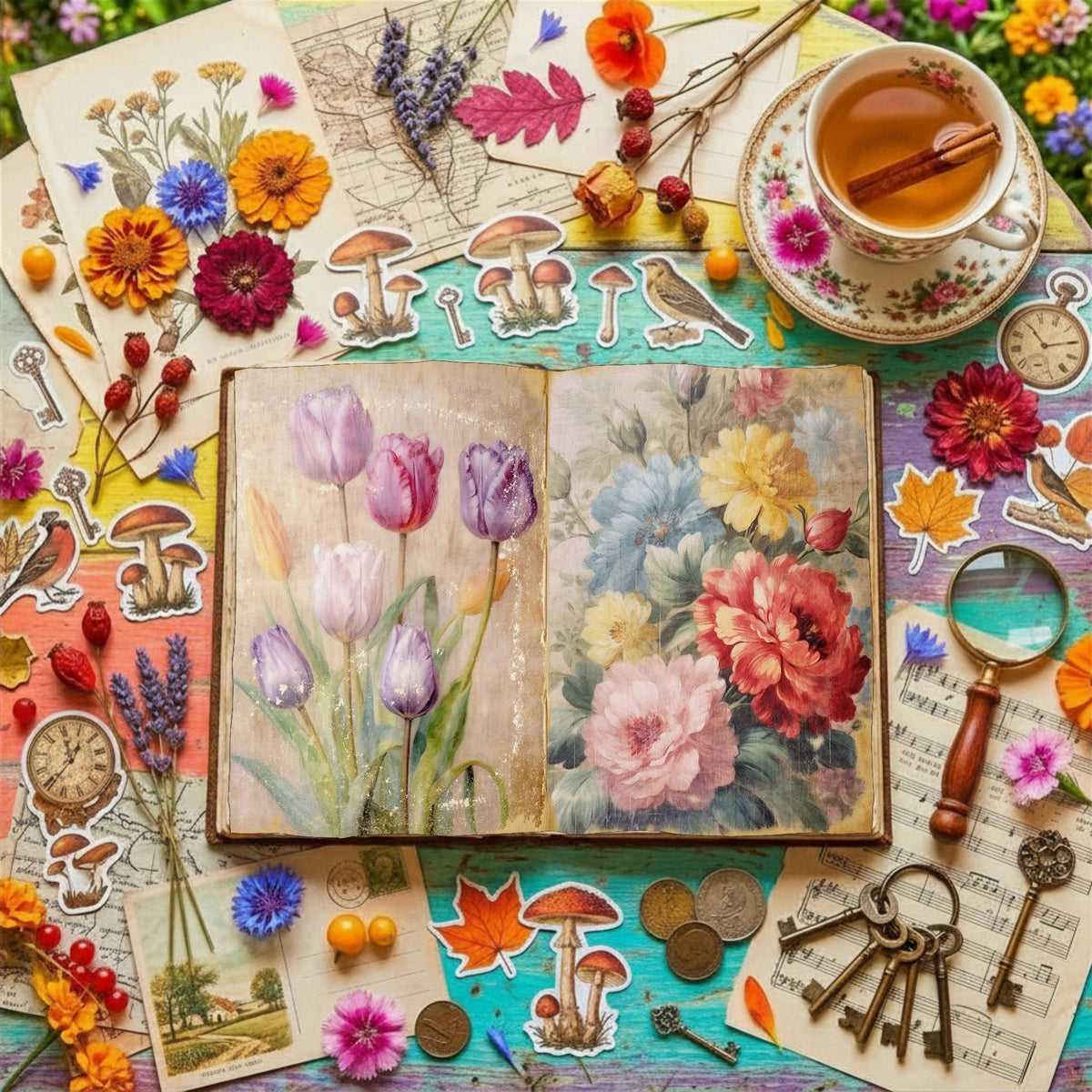 Flower Bunches Digital Papers