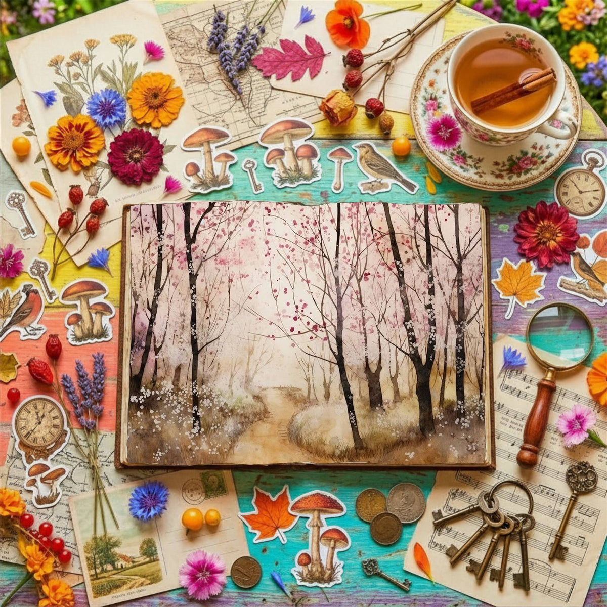 Flower Trail Digital Papers