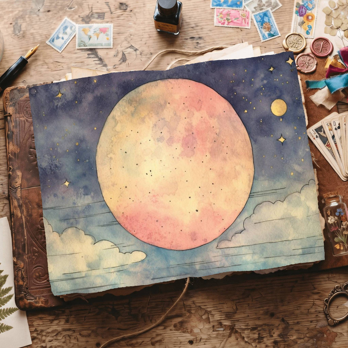 Full Moon Set Digital Papers