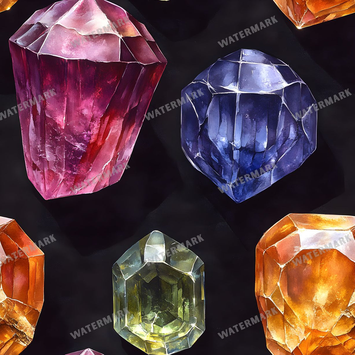 Gems Seamless Pattern