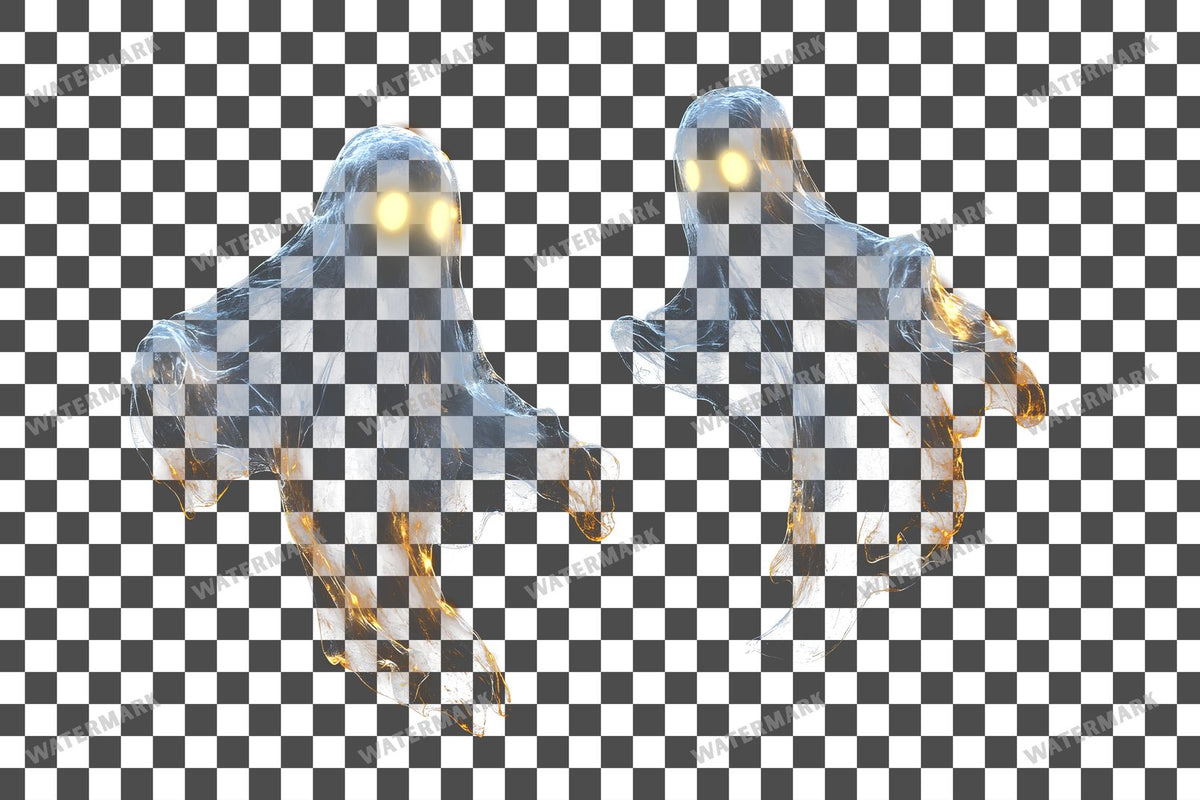 Ghostly Apparitions PNG overlay on a transparent checkered background, preview 13