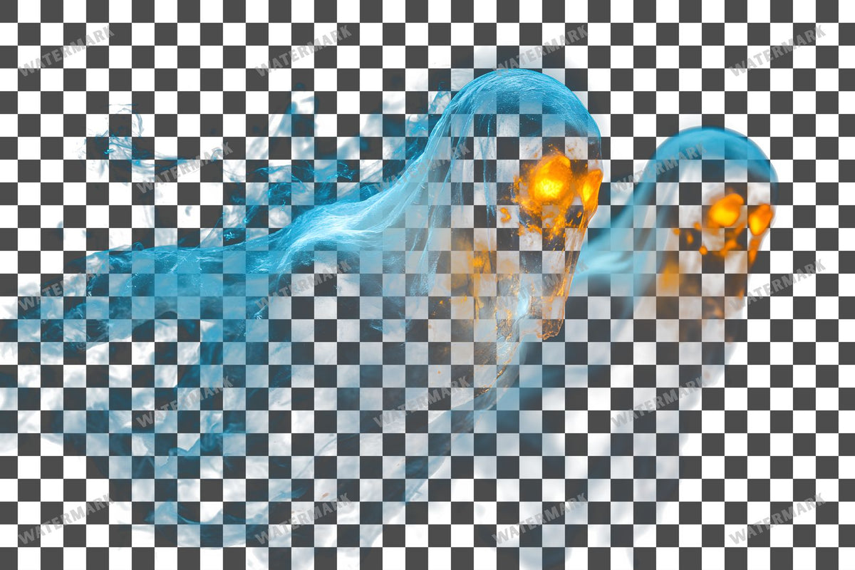 Ghostly Apparitions PNG overlay on a transparent checkered background, preview 13