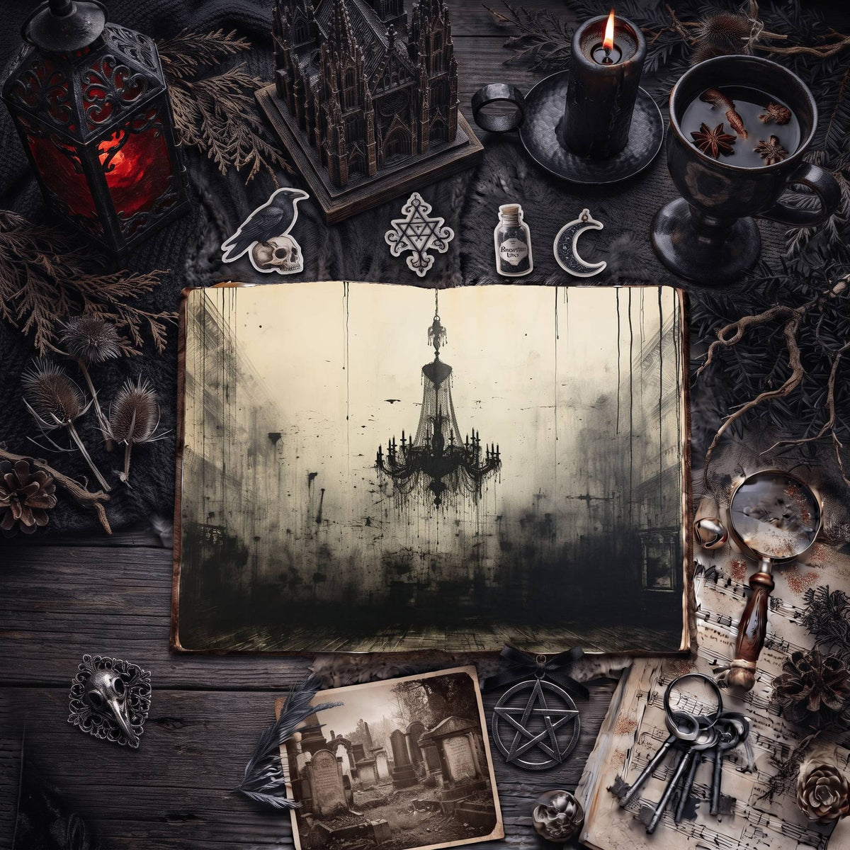 Gothic Chandeliers Digital Papers