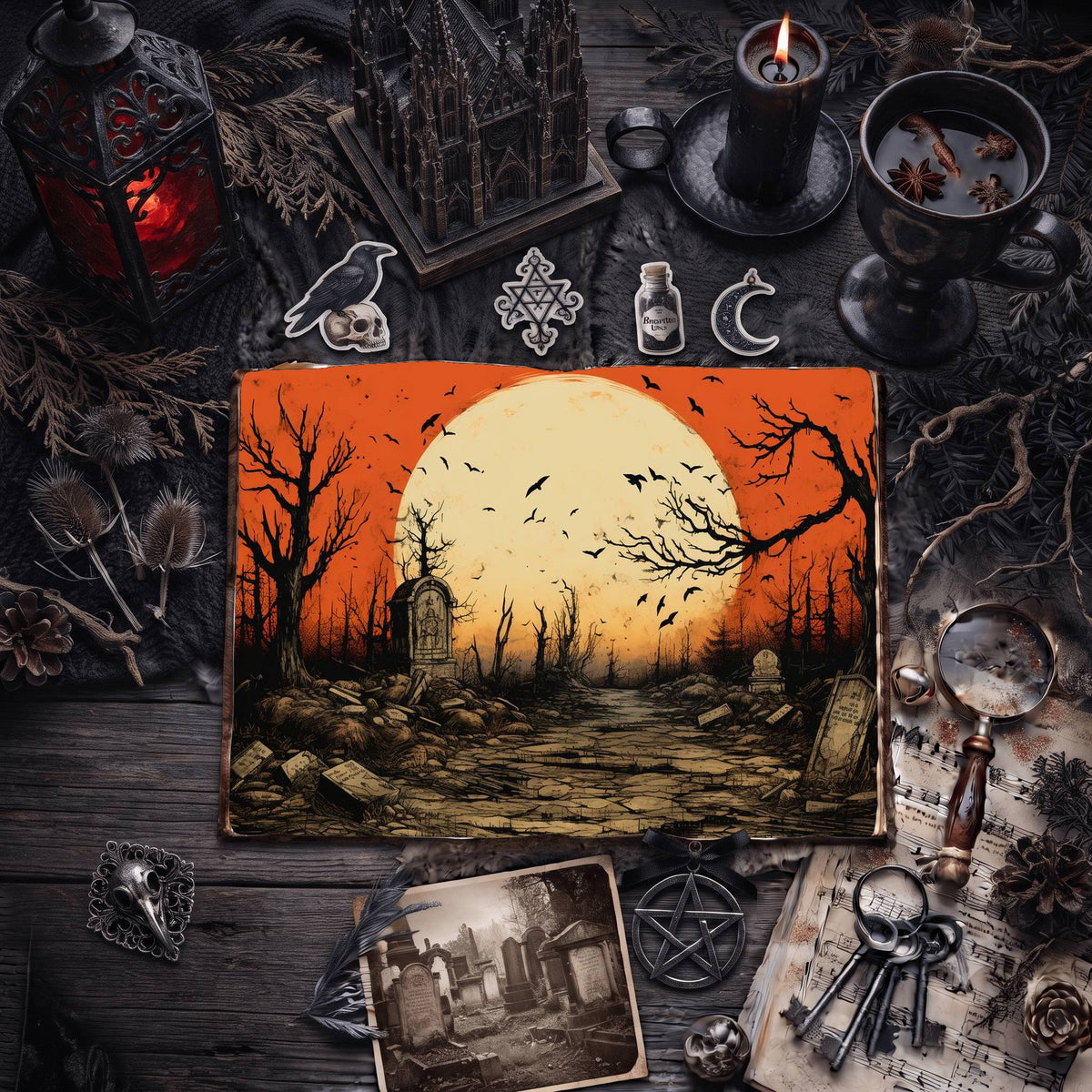 Gothic Moon Digital Papers