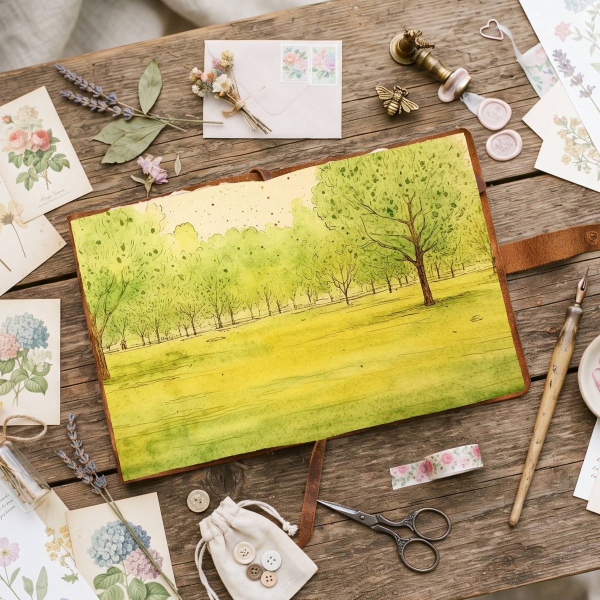Green Summer Digital Papers