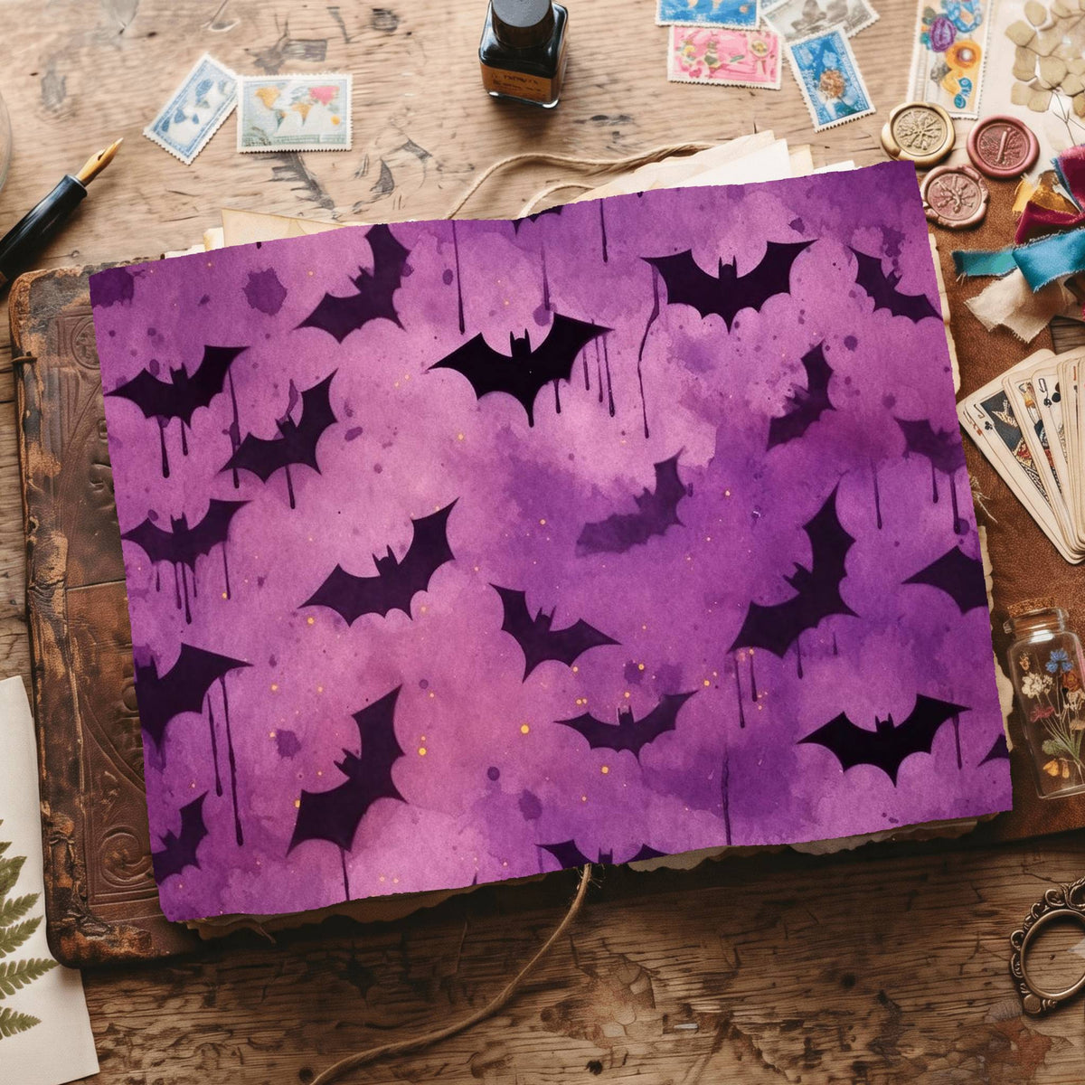Halloween Bats Digital Papers