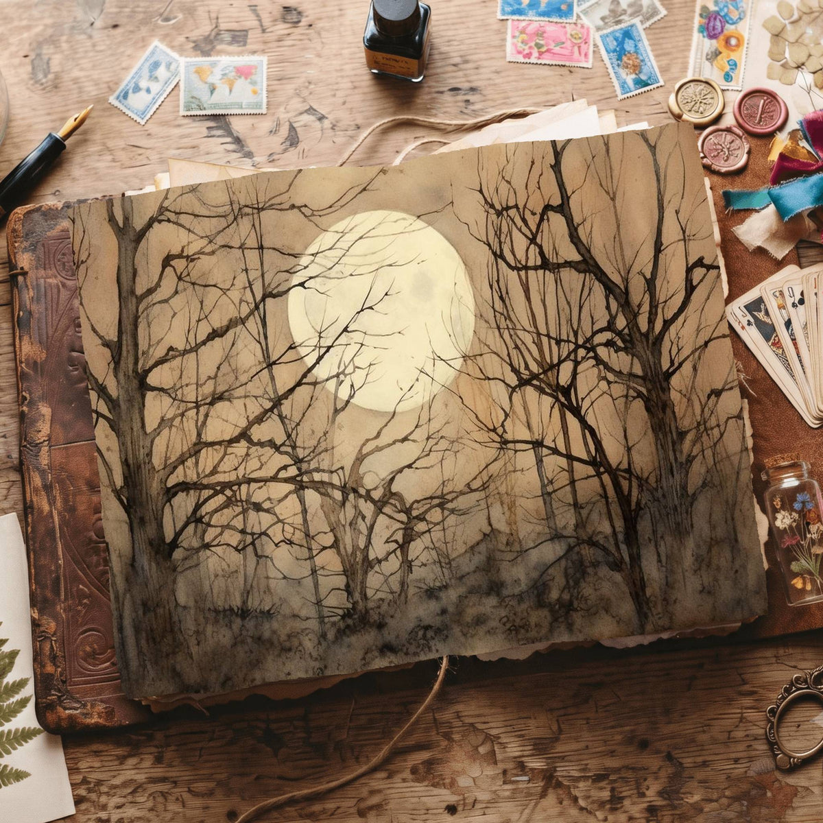 Halloween Moon Digital Papers