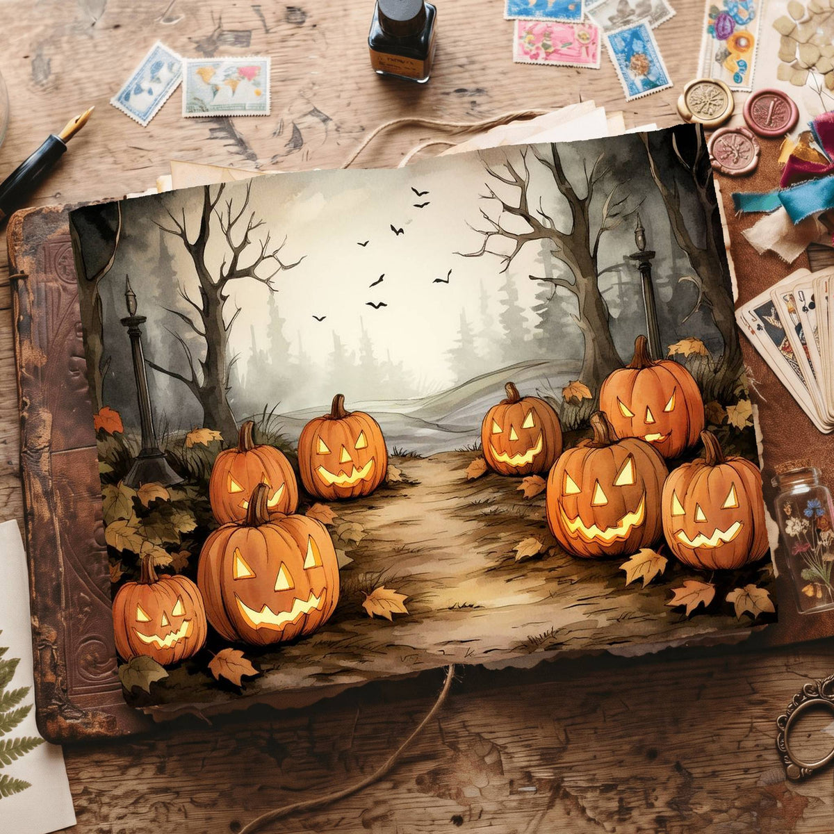 Halloween Pumpkins Digital Papers