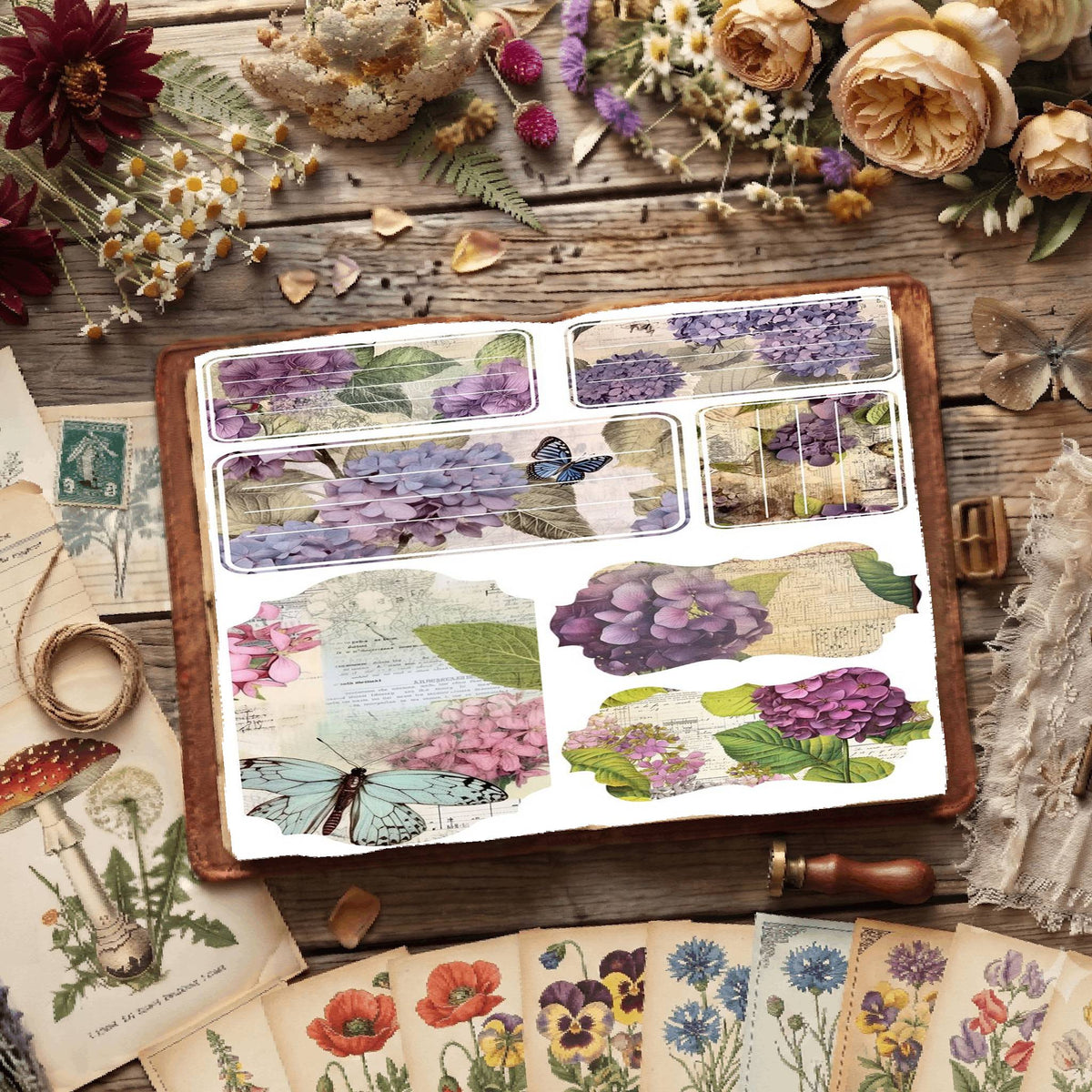 Hydrangea Flower Digital Papers