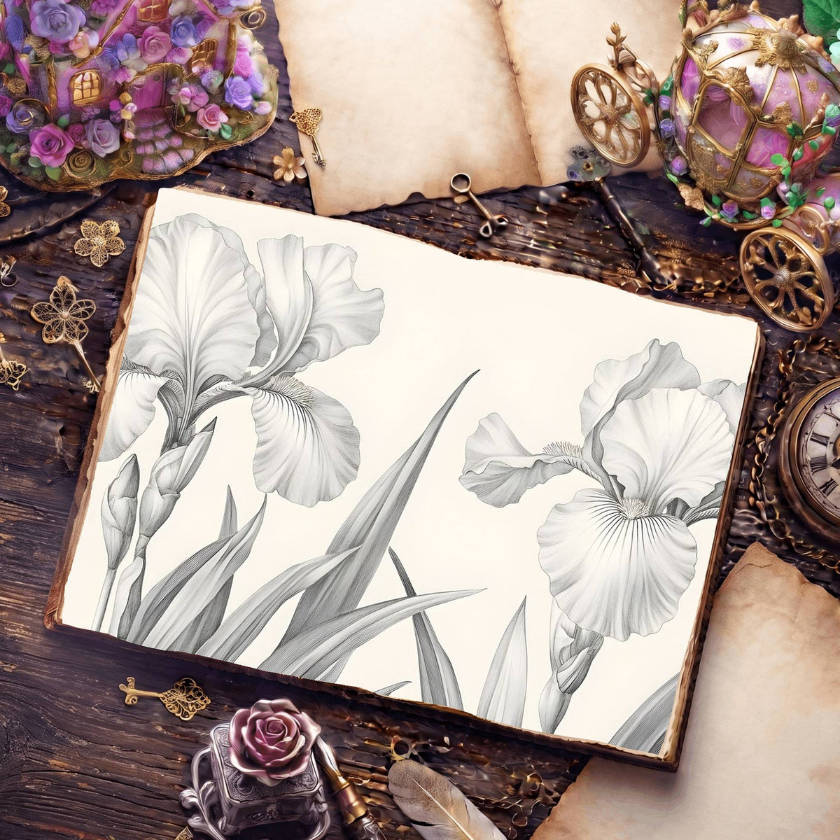 Irises Digital Papers