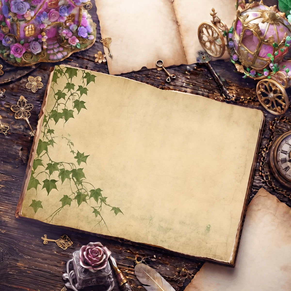 Ivy Leaves Digital Papers