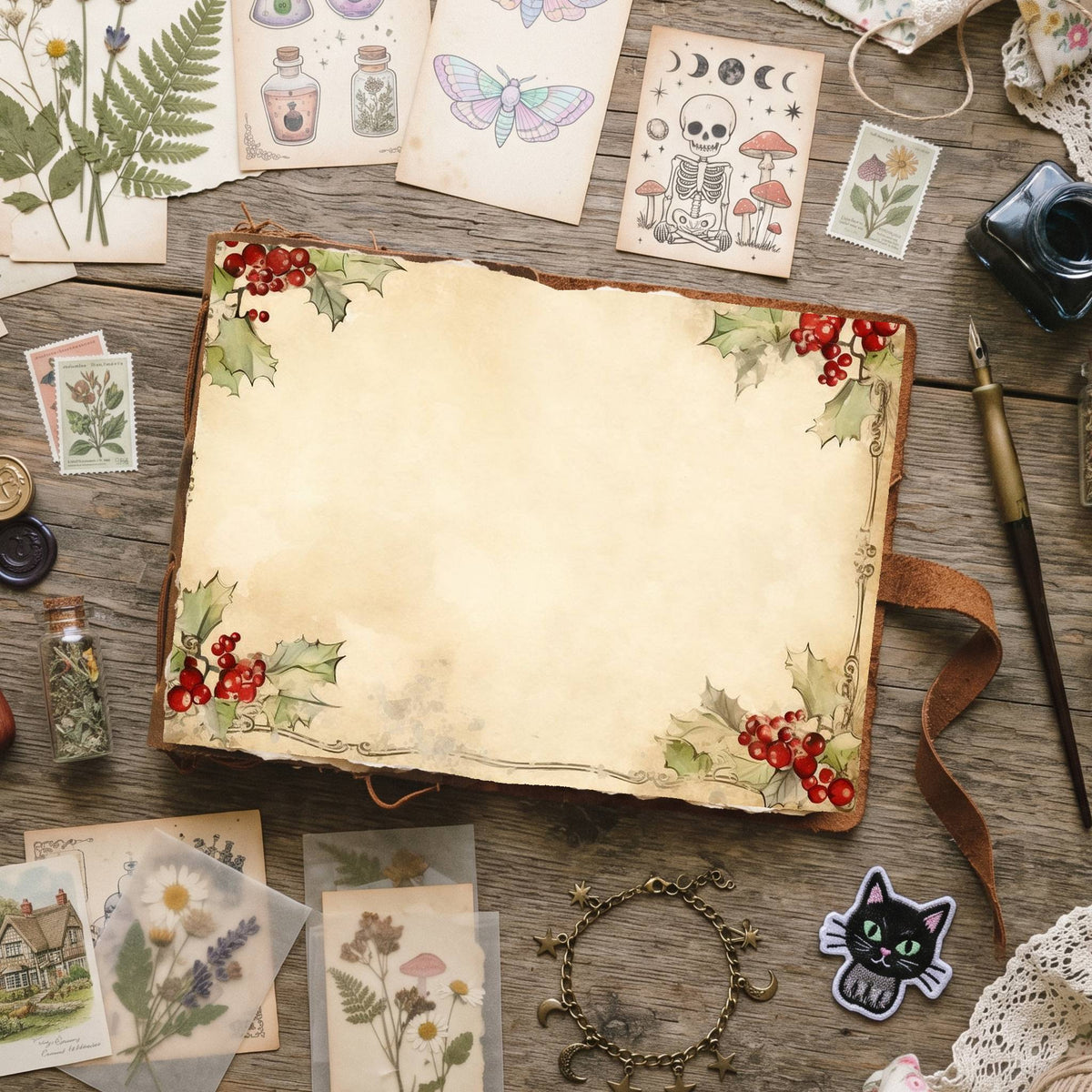 Misletoe Frame Digital Papers