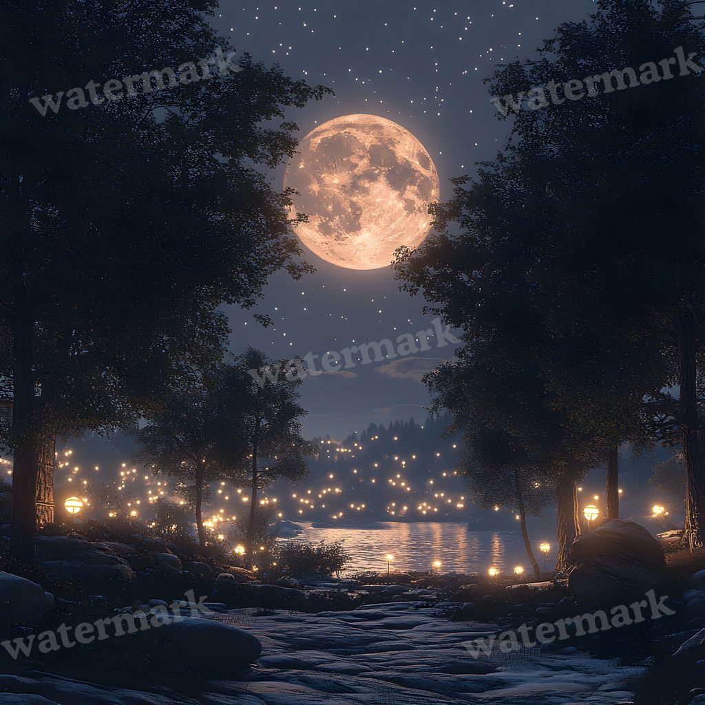 Moonlit Clearing Backdrop Images
