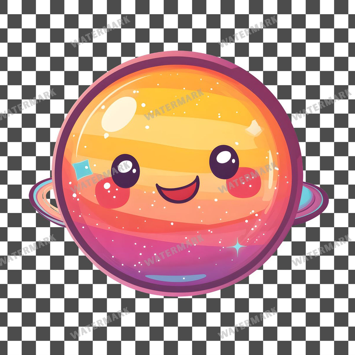 Planet Kawaii Style Clipart Pngs