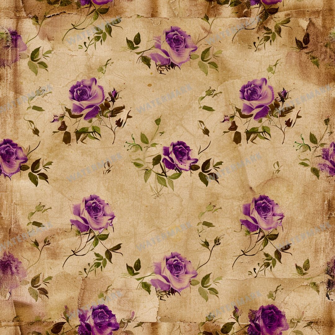 Purple Flowers Seamless Pattern