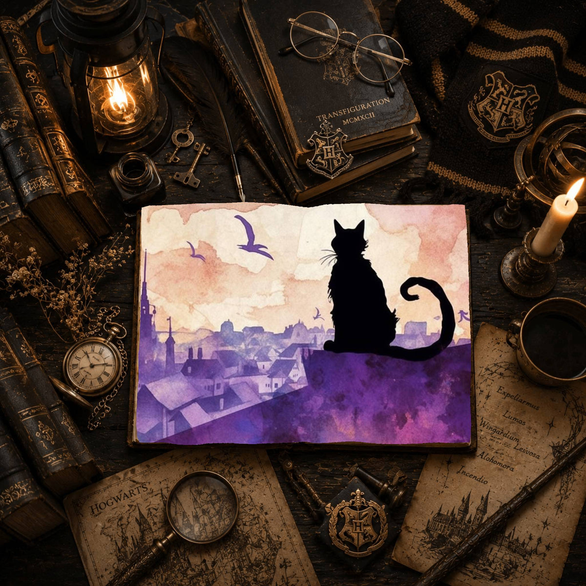 Purple Watercolour Witch Digital Papers