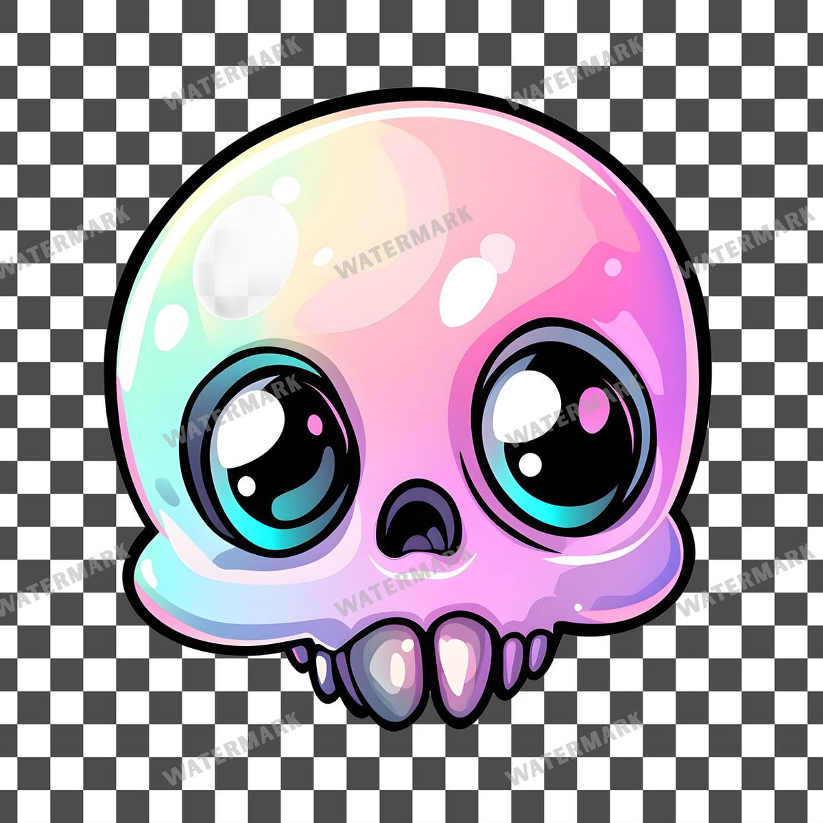 Skull Kawaii Style Clipart Pngs