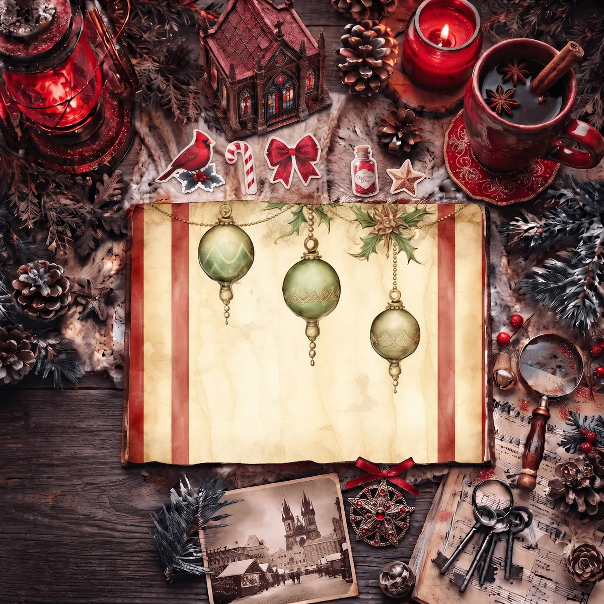 Striped Christmas Digital Papers