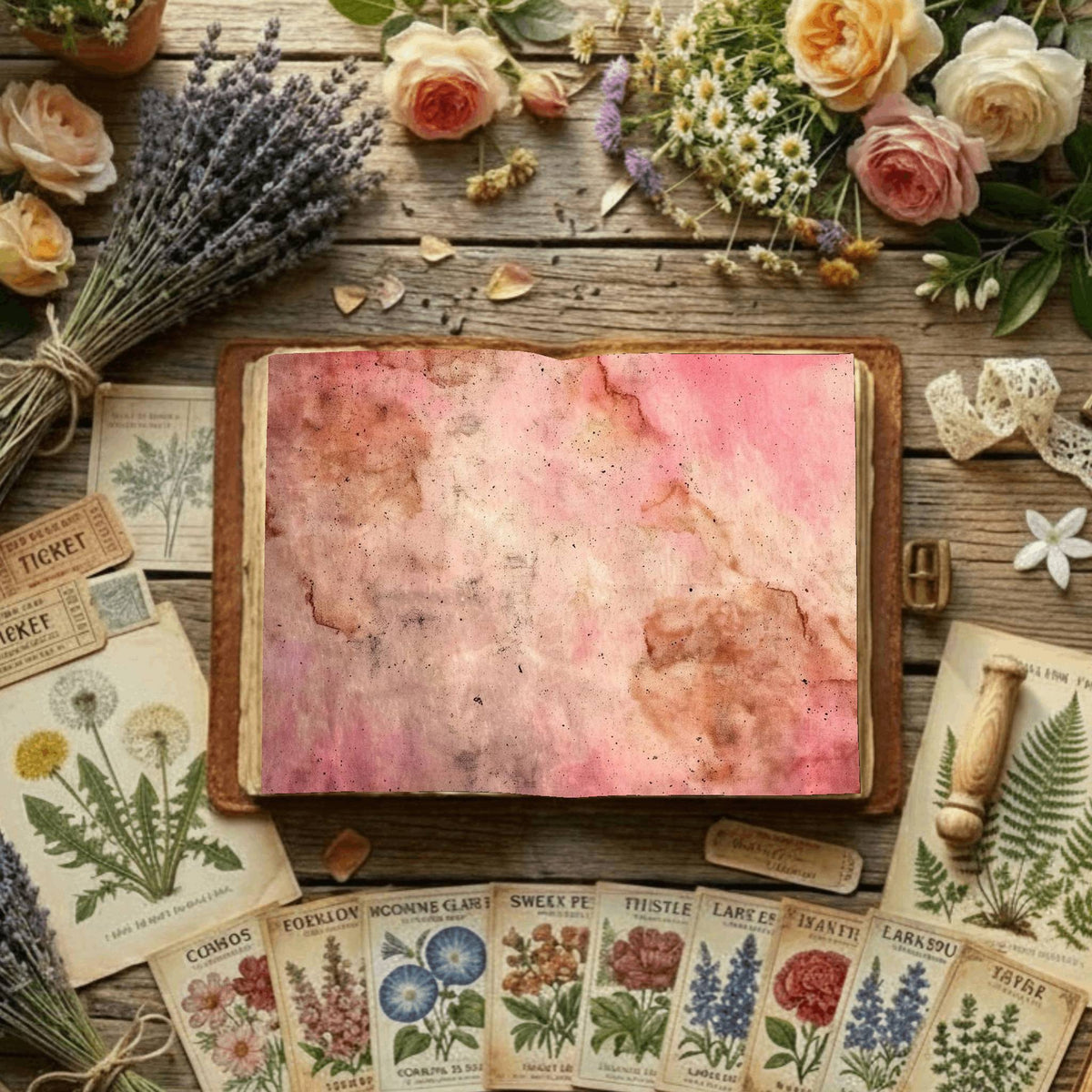 Tea printable junk journal paper, page preview 13