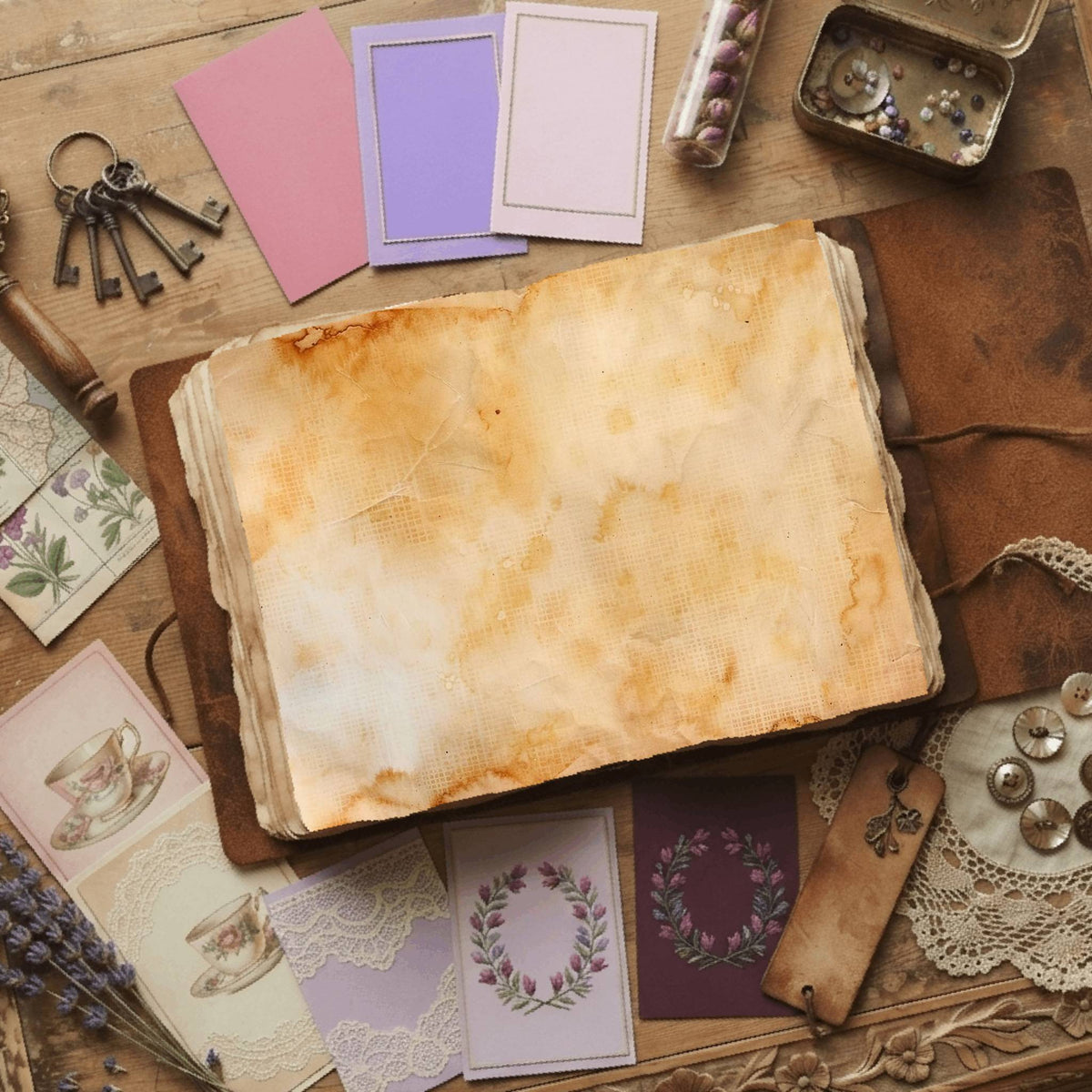 Tea printable junk journal paper, page preview 13