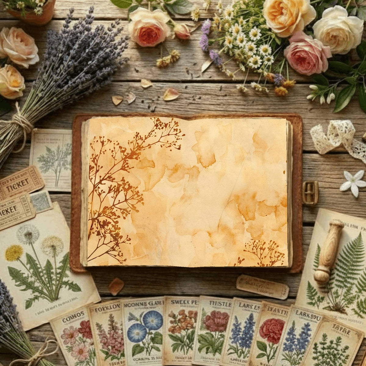 Tea printable junk journal paper, page preview 13
