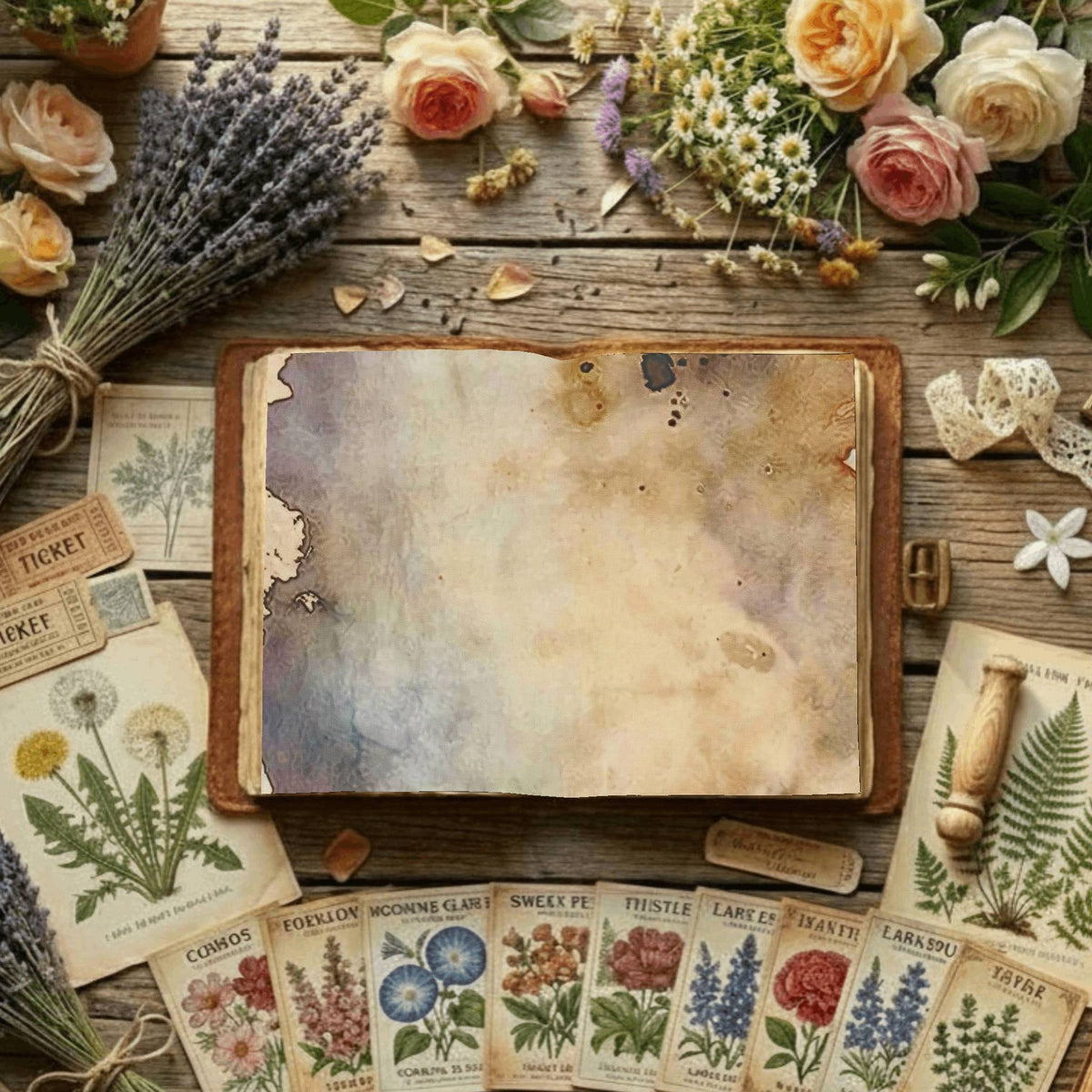 Tea printable junk journal paper, page preview 13
