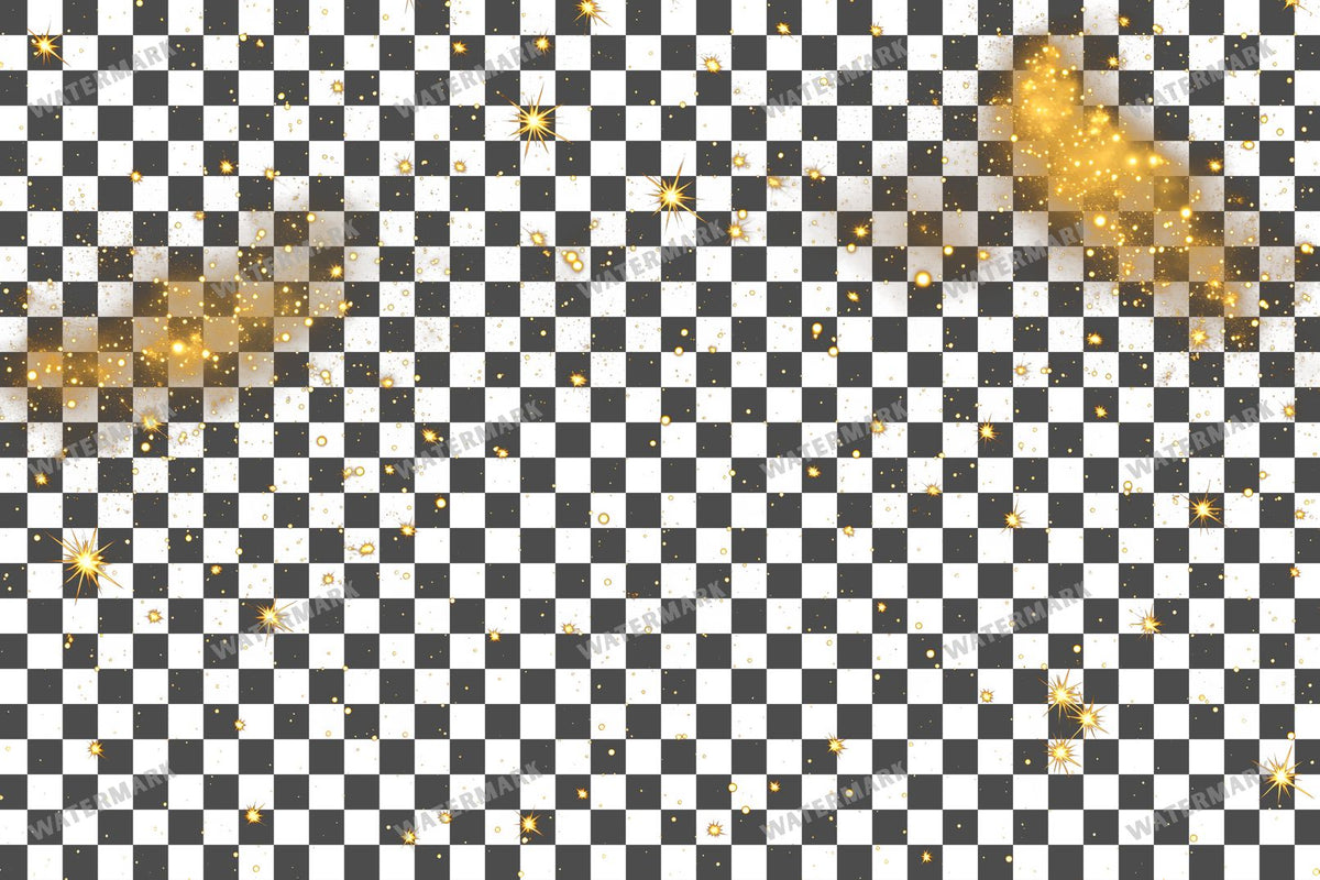 Twinkling Gold Stars Transparent Overlay Pngs