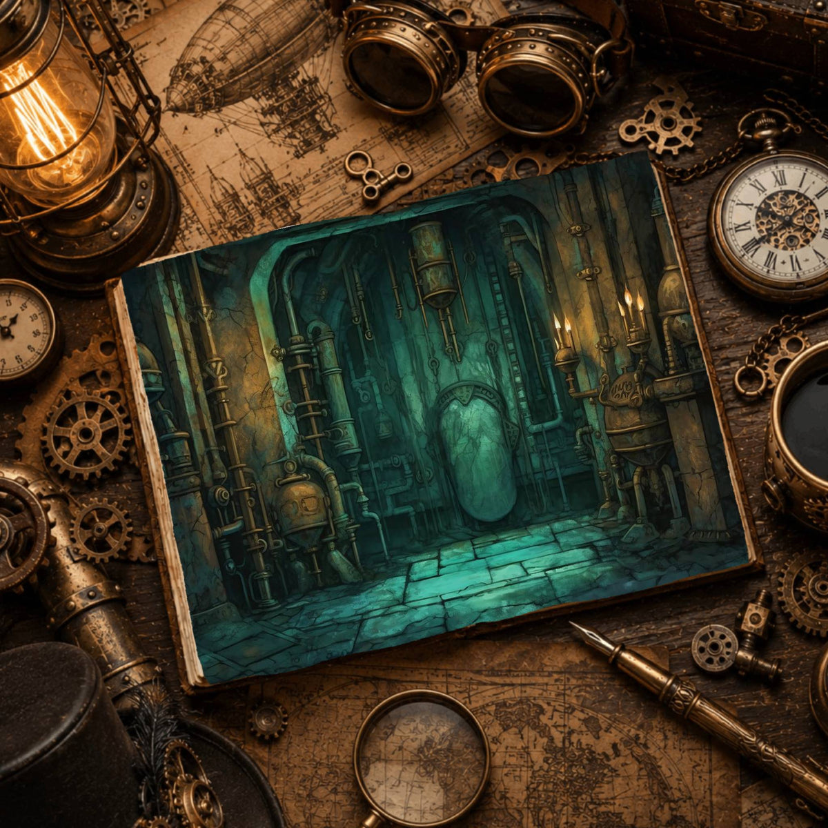Underwater Steampunk Digital Papers