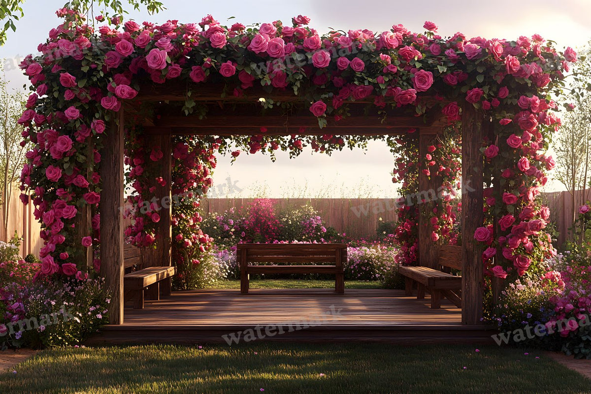 Victorian Arbor Garden digital photo backdrop for photo editing, preview 12