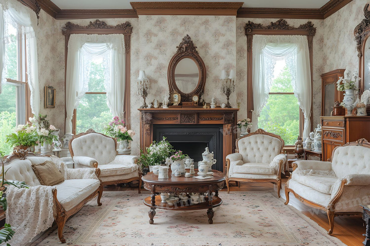 Victorian Parlor Elegance Backdrop Images