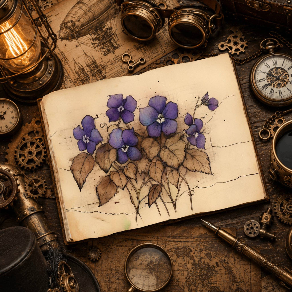 Violets Watercolour Digital Papers