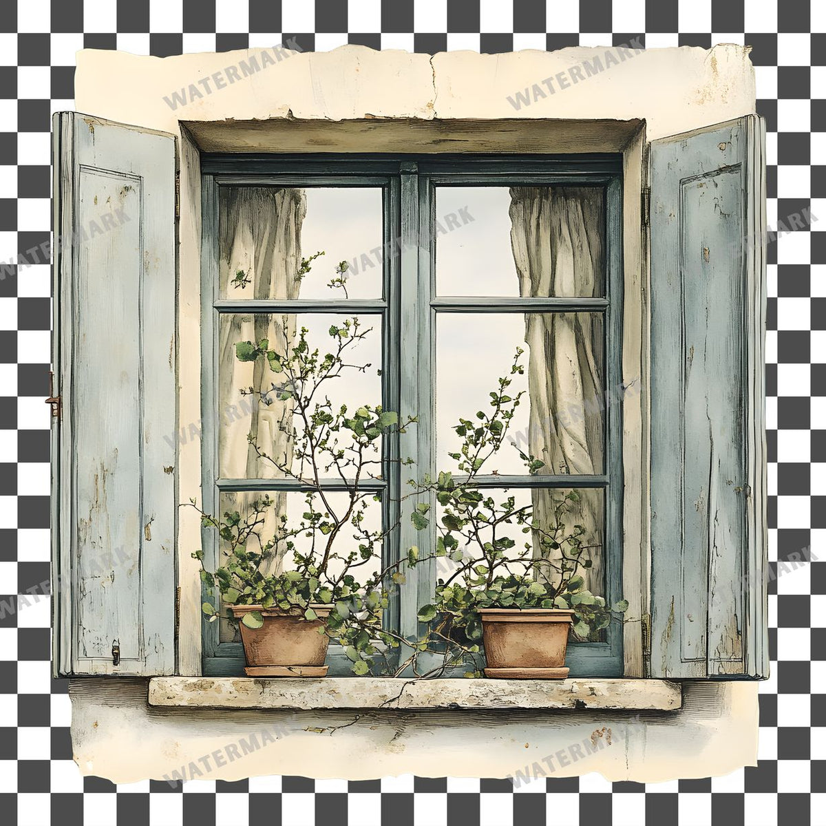 Window Vintage Style Clipart Pngs