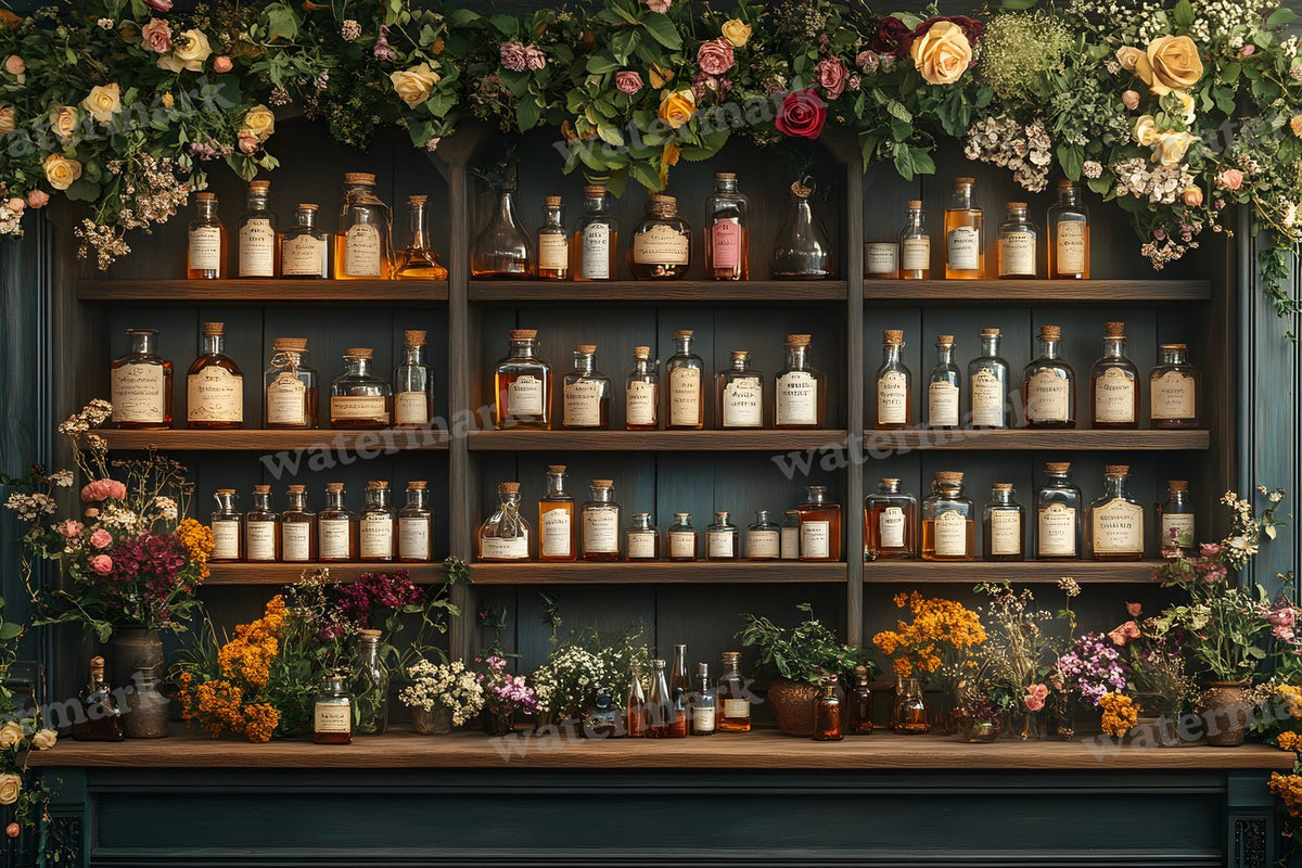 Witch Apothecary Scene Backdrop Images